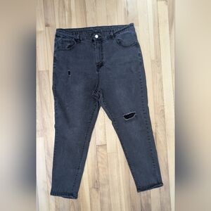 Shein Stylish Black Distressed Women Jeans